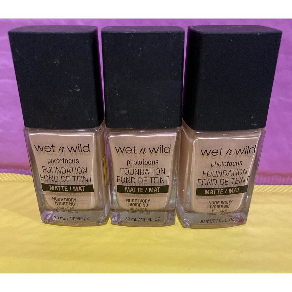 Wet N Wild Photo Focus Foundation‎ Nude Ivory 1 Ounce 3 Pack